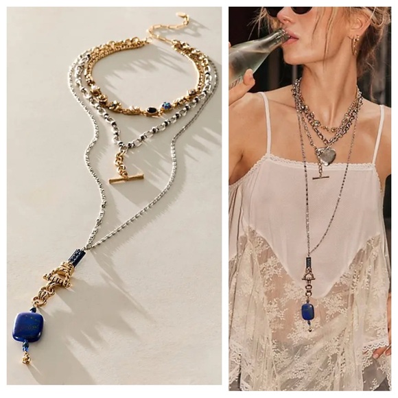 Free People Jewelry - Free People Winslet Layered Necklace - Mixed Metal Combo